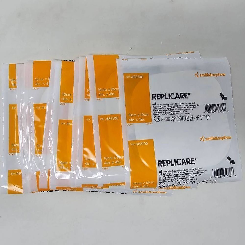 SMITH NEPHEW LOT OF 12 REPLICARE HYDROCOLLOID DRESSING 4" X 4" 483100 EXP 6/25